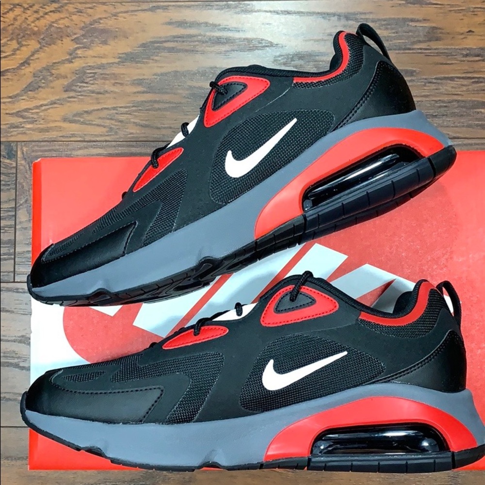 NIKE AIR MAX 200 Black/White-University Red - Picture 11 of 16